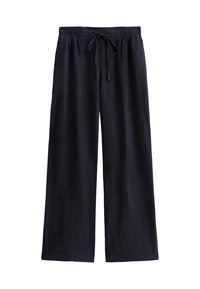 LINEN BLEND DRAWSTRING WAIST - Pantaloni sportivi - navy