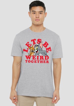 Cotton Soul, TOM AND JERRY WEIRD TOGETHER VALENTINE - Print T-shirt - mottled light grey