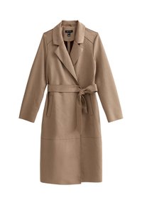 UNLINED BELTED FAUX SUEDE - Gabardina - tan