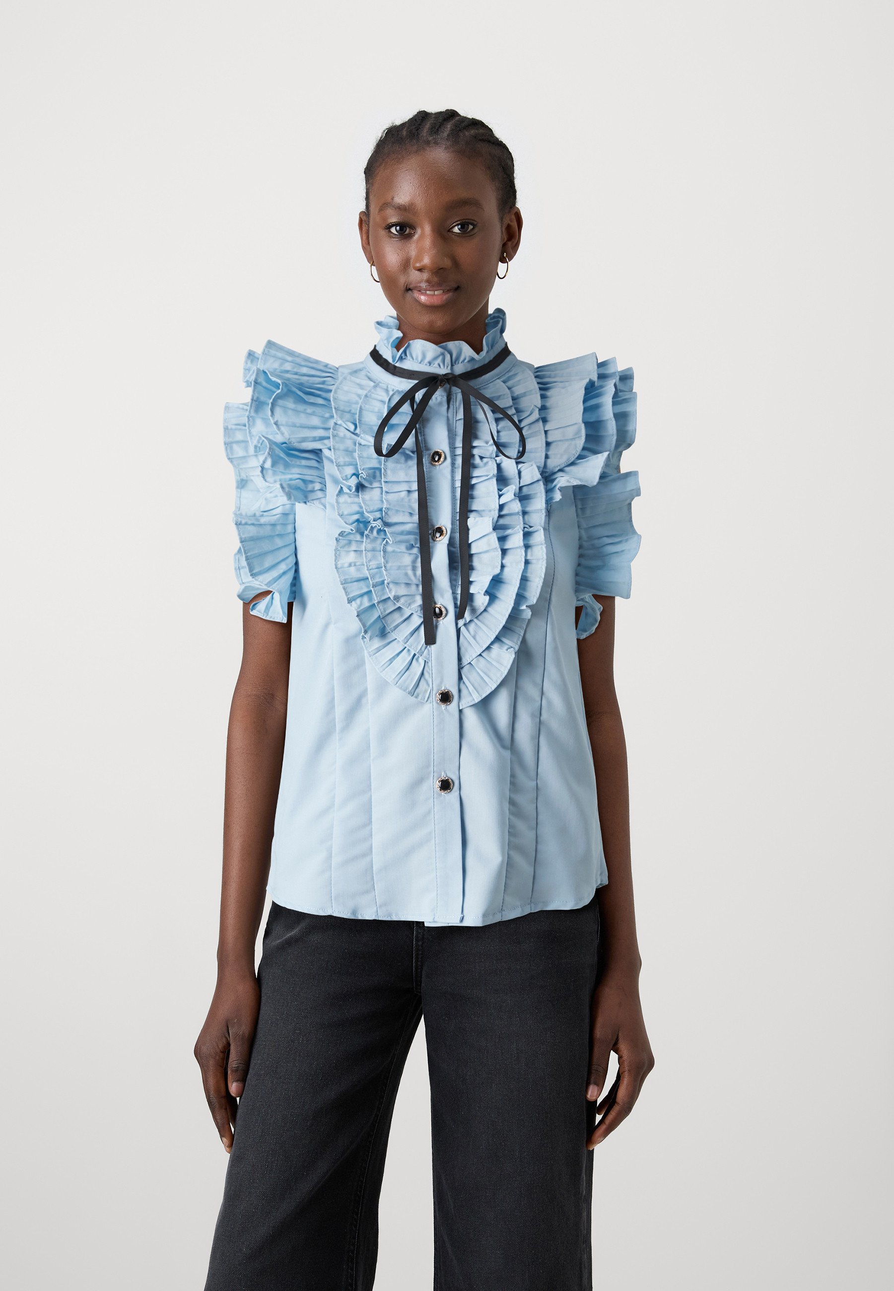 Sister Jane LASSO PLEAT BLOUSE - Button-down blouse - blue 
