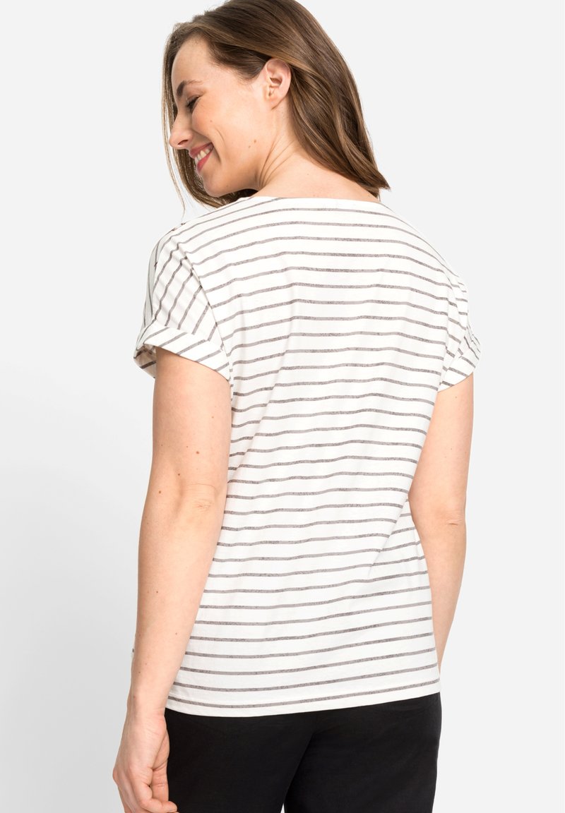 Damen T-Shirts | Olsen MIT STREIFENMUSTER UND BLÄTTERPRINT T-Shirt print offwhite - GB00327 Damen T-Shirts | Olsen MIT STREIFENMUSTER UND BLÄTTERPRINT T-Shirt print offwhite - GB00327