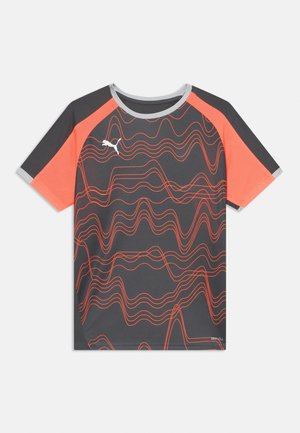 INDIVIDUALLIGA GRAPHIC - T-skjorte til trening - shadow gray/white/glowing red