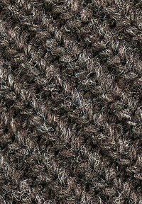 Tessuto d'upholstery marrone scuro con una trama mista di fibre, che presenta un motivo a loop denso e fibre riflettenti distribuite in tutto il tessuto.
