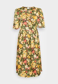 VILA VIANNEMONE V-NECK  MIDI DRESS - Vestido de dia - black