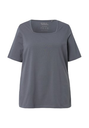 Ulla Popken, T-SHIRT, A-LINIE, CARREE-AUSSCHNITT, HALBARM - T-Shirt basic - graphite grey