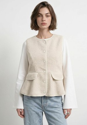 HYPEDROP, VEST HDKATINKA SL TEDDY PEPLUM BC - Chaleco - birch