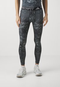 adidas Performance - TECHFIT ALL OVER PRINT TRAINING - Retuusid - black Väikepilt 1