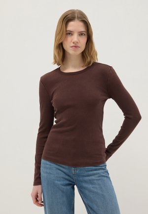 OVS, REGULAR FIT LONG SLEEVE TOP - Camiseta de manga larga - dark brown