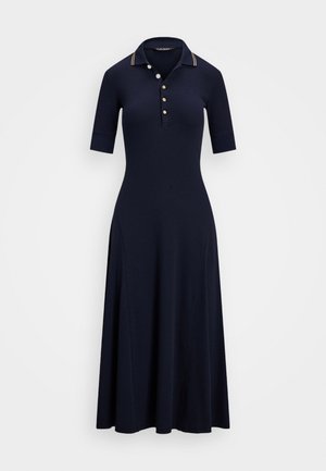 Lauren Ralph Lauren Petite COTTON BLEND POLO DRESS - Jerseykleid - navy/relic gold