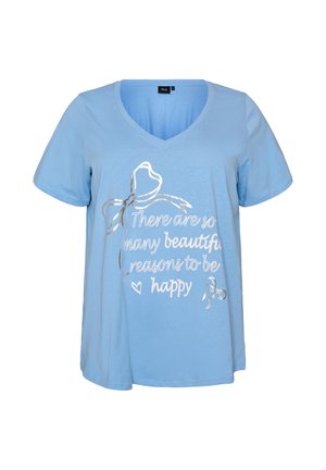 Zizzi, T-Shirt print - blau
