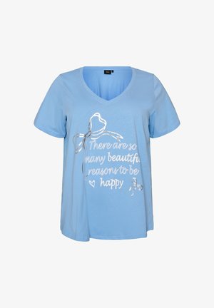 Zizzi, T-shirt con stampa - blau