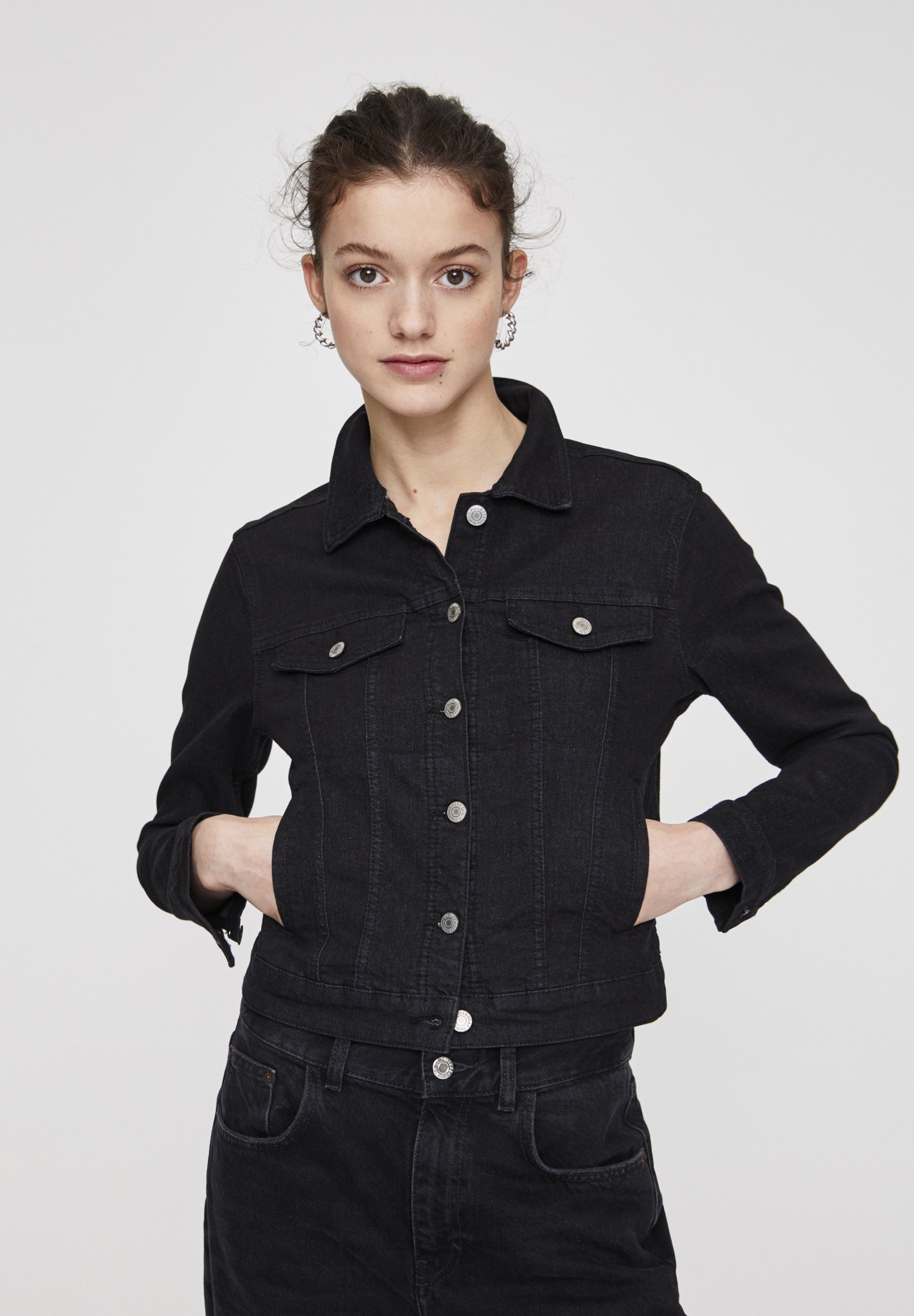 pull&bear black denim jacket