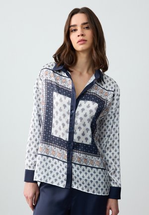 STRAIGHT CUT ETHNIC PATTERNED - Camicia - blue