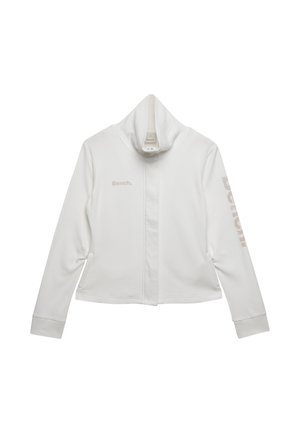 Bench, BENCH X SUPERDRY &AMP; CO BENCH FUNNEL TRACK TOP - Zip-up sweatshirt - white  moonbeam