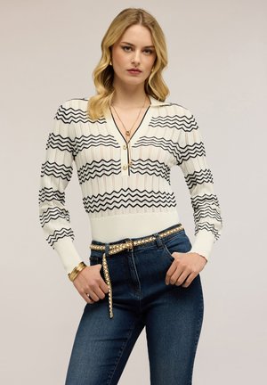 A RIGHE CHEVRON - Maglione - blu