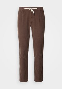 CROPPED PANTS - Tygbyxor - deep brown
