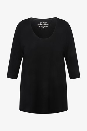 Ulla Popken, TIEFER RUNDHALSAUSSCHNITT - Maglietta a manica lunga - black