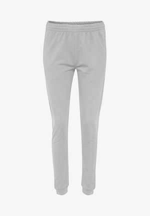 Graue Jogginghose aus weichem Stoff; mit elastischem Bund, schmal zulaufenden Beinen und gerippten Abschlüssen für einen passgenauen Look.