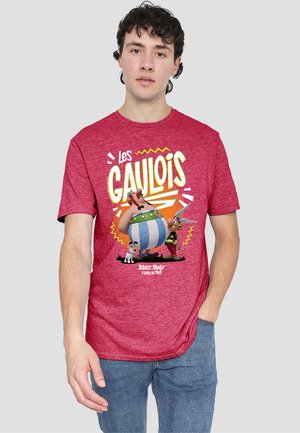 ASTERIX  OBELIX THE HEROIC GAULS - Print T-shirt - mottled light red