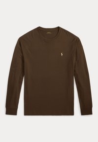CUSTOM SLIM FIT JERSEY T-SHIRT - Tops ar garām piedurknēm - nutmeg brown