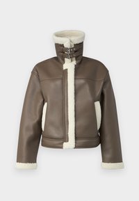 PCJANELLE SHORT JACKET - Faux leather jacket - morel/birch