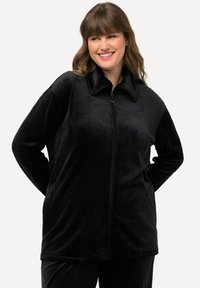Ulla Popken Mikina na zip - black