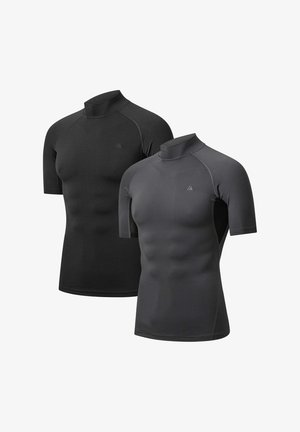 Danish Endurance COMPRESSION SHORT SLEEVE 2-PACK - Tekninen t-paita - black grey