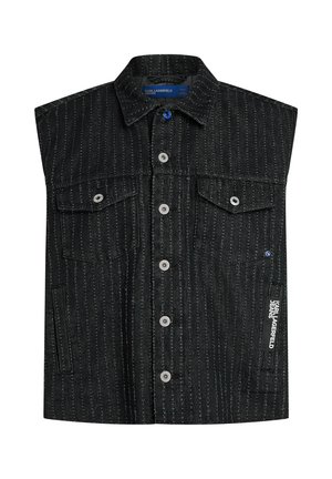 Karl Lagerfeld Jeans, PINSTRIPE - Liivi - pinstripe black denim