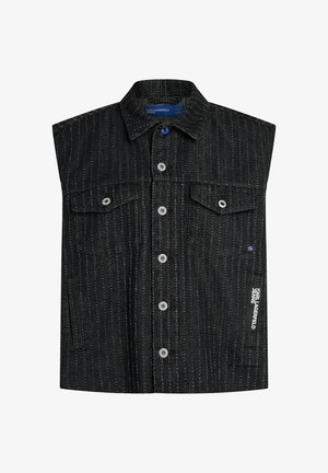 Karl Lagerfeld Jeans, PINSTRIPE - Veste sans manches - pinstripe black denim