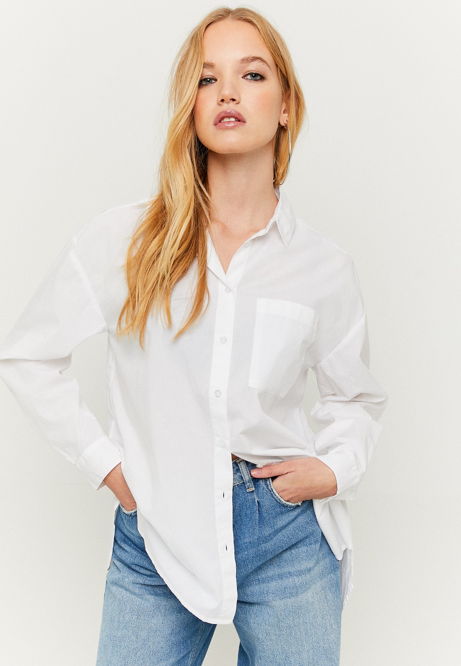 Chemises | Chemise Nouée avec Manches Retroussées Vert, Blanc | TALLY WEiJL  Femme » M Mac