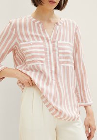 TOM TAILOR Blouse - rose offwhite vertical stripe