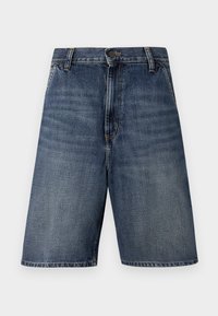 BRANDON SINGLE KNEE - Denim shorts - blue dark used wash