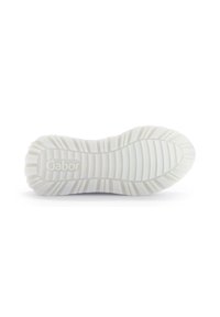 Witte rubberen zool met getextureerde groeven en ribbels. Bevat het 'Gabor' logo in reliëf aan de zijkant, ontworpen voor grip en duurzaamheid.