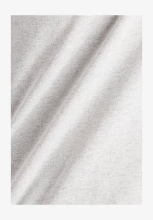 Tessuto di cotone grigio chiaro con una trama morbida, caratterizzato da sottili motivi screziati e un caduta liscia. Ideale per abbigliamento casual.