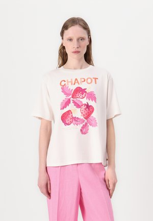 STEVE SKETCH BOOK - T-shirt imprimé - cosy white/coral