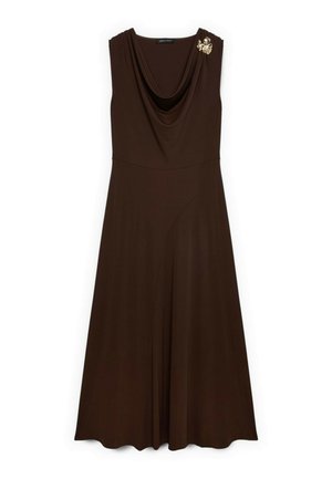 Fiorella Rubino, VESTITO LUNGO SVASATO CON APPLICAZIONE - Maxikleid - marrone