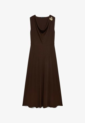 Fiorella Rubino, VESTITO LUNGO SVASATO CON APPLICAZIONE - Maxi-jurk - marrone