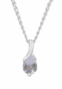 Hõbekett, millel ripub pisarakuju lõigatud helelilla kivi. Kett on keerutatud, mis lisab disainile tekstuuri.