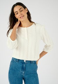 Damart AJOURÉE ET BRODÉE - Jersey de punto - blanc cassé