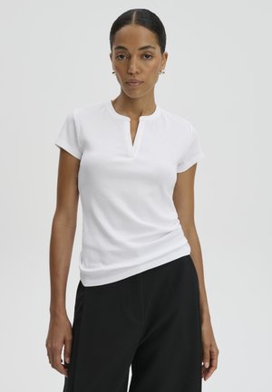 someday. SLIM FIT RIBBED - T-shirt basic - white