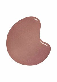 Neglelak i en blank, glitrende rosaguld nuance. Den har en glat tekstur og en uregelmæssig klumpet form, der reflekterer lyset blødt.