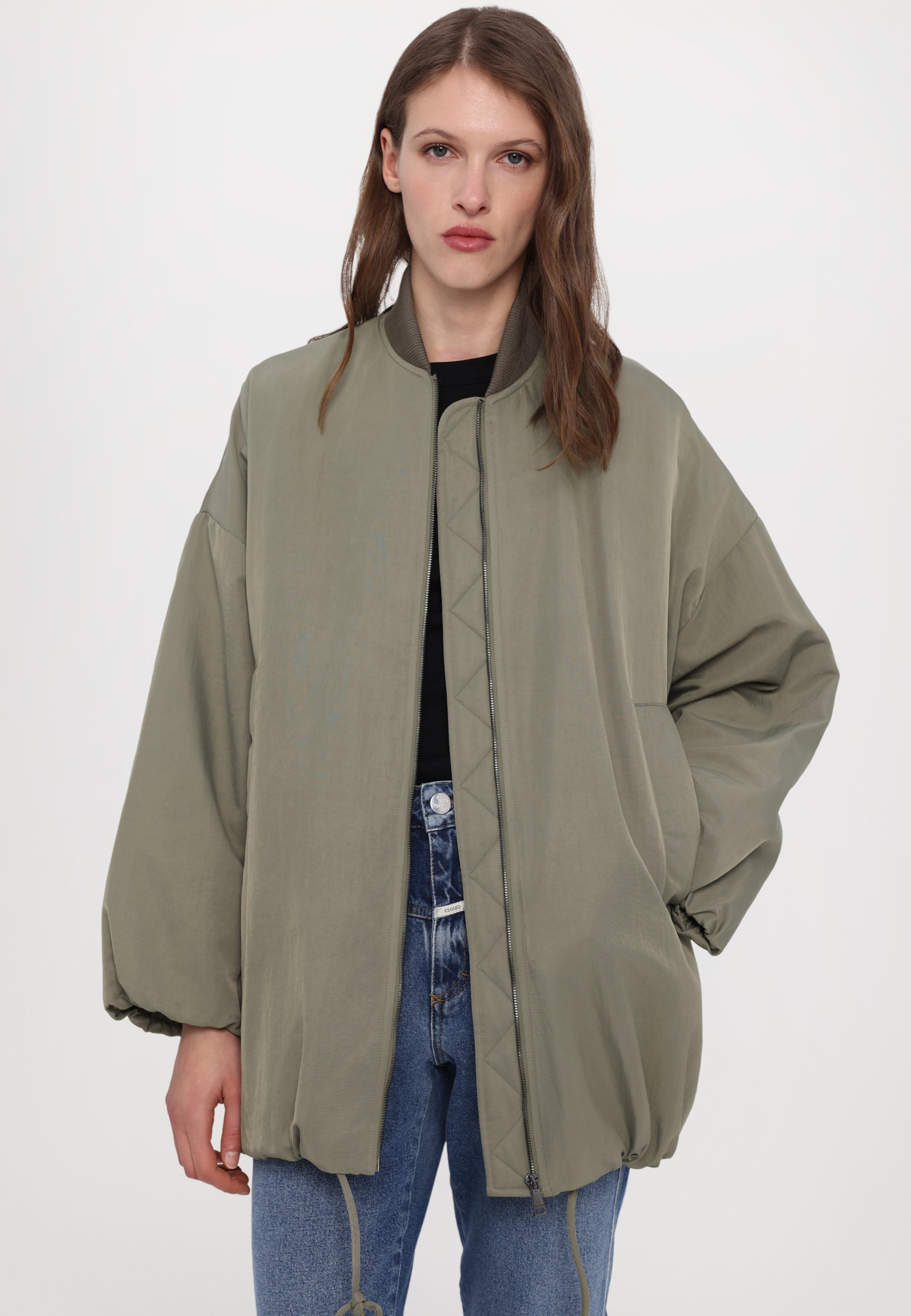 WEEKEND MaxMara ALBERO - Bomber Jacket - sage green/white