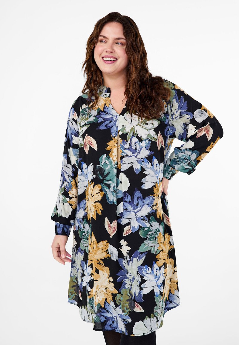 Zizzi MIT BLUMEN - Dnevna haljina - yellow flower aop