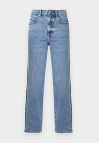 HIGH RISE CLASSIC STRAIGHT SCATTERED RHINESTONES - Jeans Straight Leg - jasper