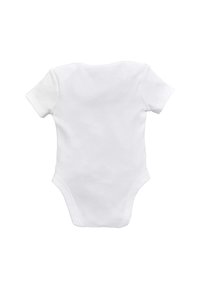 Witte kortemouw bodysuit van zachte katoen, met een ronde hals en drukknoopsluiting onderaan voor het gemak van verschonen.