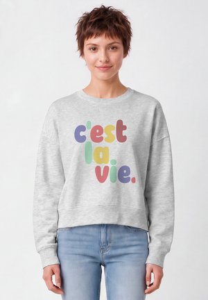 watapparel, C'EST LA VIE - Sweatshirt - cool heather grey