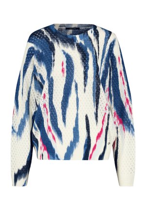 Taifun LANGARM RUNDHALS - Jumper - savoy blue gemustert