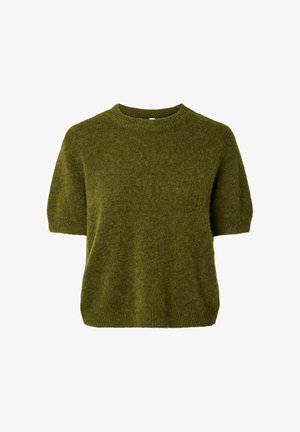 YAS, T-shirt basic - fir green
