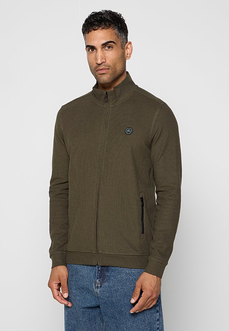 Lerros Sweater met rits olijfgroen