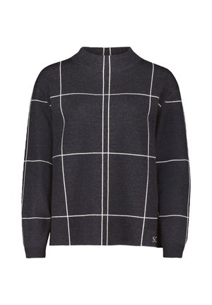 Striktrøje - patch grey/beige